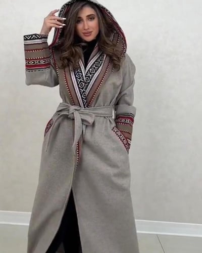 عباية شتوية سدو متوفره باللون الأسود والرمادي