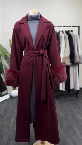 جاكت شتوي قماش جوخ مع اطراف فرو