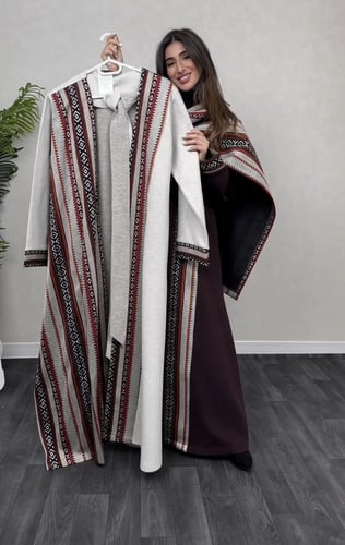 عباية شتوية سدو متوفره باللون الأسود والرمادي