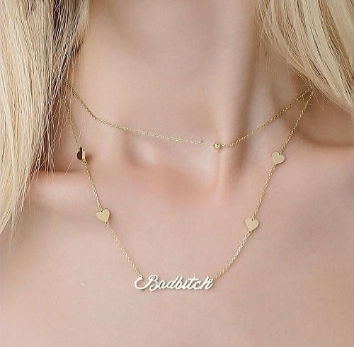 سلسال نسائي بالاسم بتصميم سلسالين