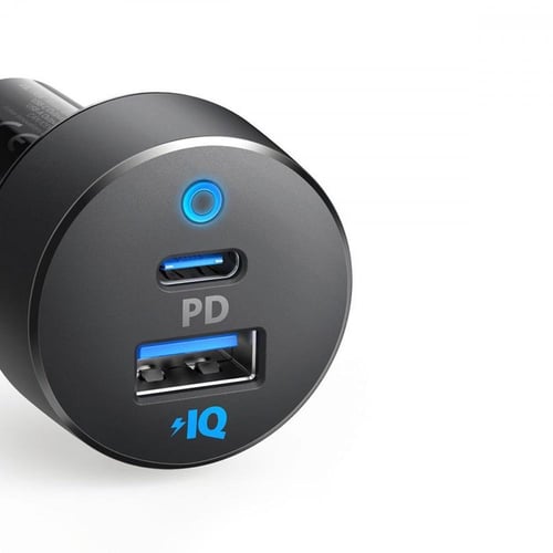 شاحن سيارة انكر باوردرايف بي دي ومنفذ USB