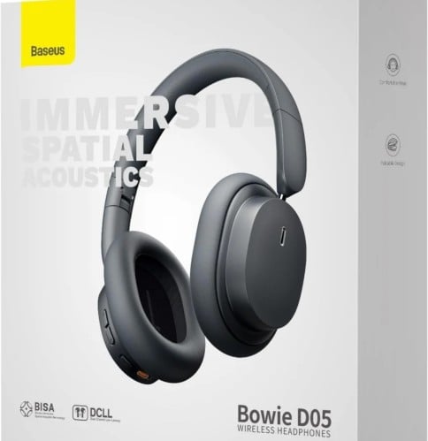 سماعة بيسوس راس لاسلكيه لون رمادي D05