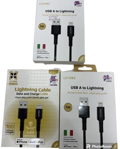 ثلاث وصلات أيفون معتمد من ابل يوسبي معتمده من ابل