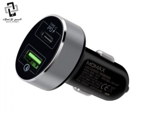 شاحن سيارة موماكس بمنفذين USB و PD