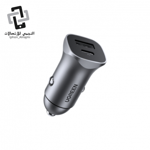 شاحن سيارة يوجرين بمنفذ USB ومنفذ PD بقوة 30 واط