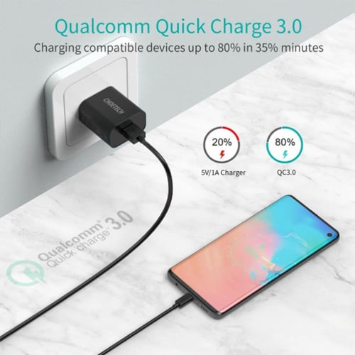 شاحن جداري تشويتيك بمنفذ USB يدعم الشحن السريع بقو...