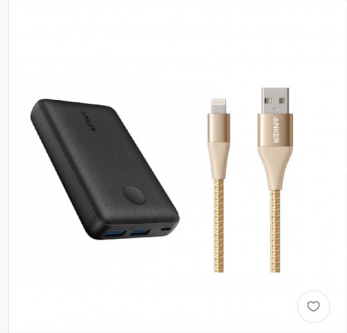 شاحن متنقل بقوة 10 من انكر مع وصلة يوسبي ايفون من...