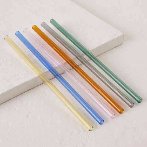 شفاط زجاجي ملون - 6 حبات