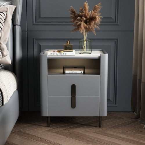 منضدة خشبية عالية اللمعان مع أضواء led