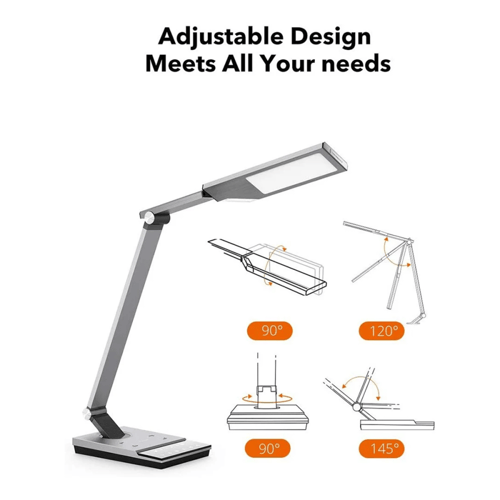 تاوترونكس شاحن وايرلس واضاءة مكتبية فخمة - معدني ر...