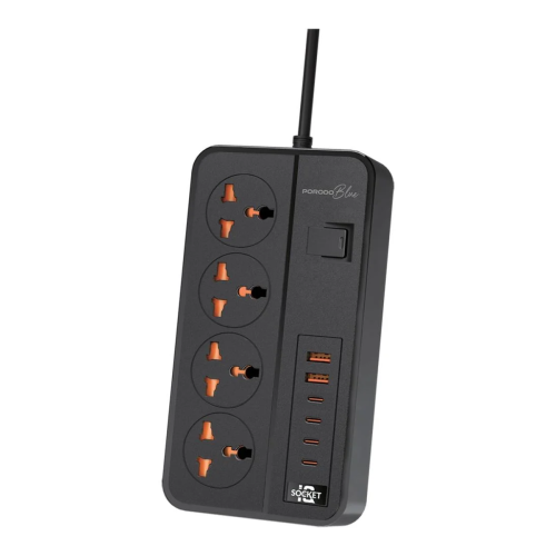 توصيلة باورلوجي 4 منافذ طاقة مع منفذين يو اس بي و...