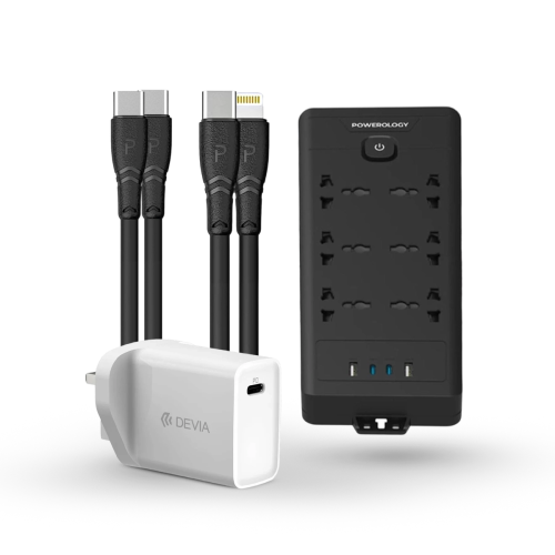 عرض الشحن 4 في 1 توصيلة باورلوجي مع شاحن وكيابل شح...