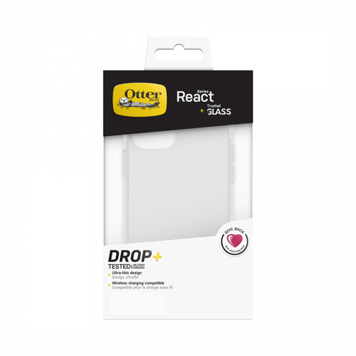 اوتربوكس كفر شفاف + استكير زجاجي شفاف ايفون 14