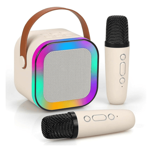 كاريوكي سبيكر بإضاءة ملونة مع مايك