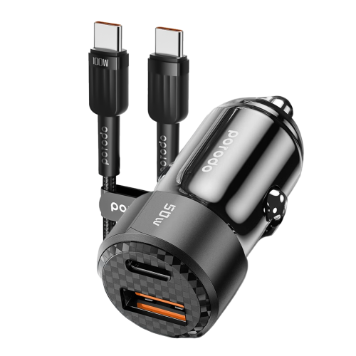 شاحن سيارة بورودو بمنفذين تايب سي 20 واط يو اس بي...