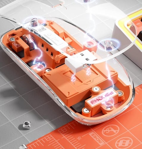 ماوس لاسلكي شفاف مغناطيسي ثلاثي الأوضاع