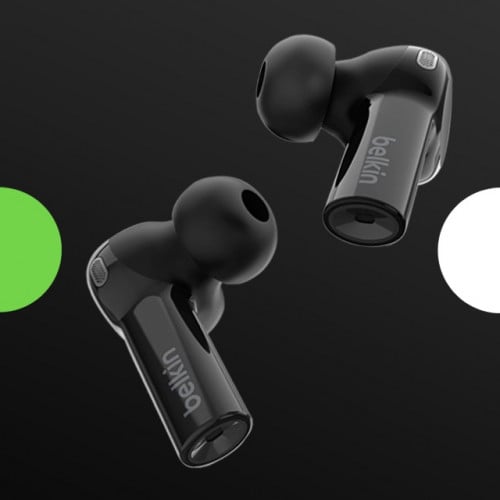 بيلكن سماعة أذن لاسلكية بميزة الغاء الضوضاء - أسود