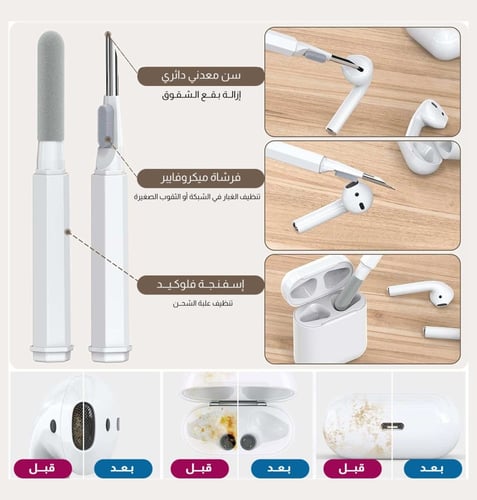 مجموعة أدوات التنظيف متعددة الوظائف 20 في 1 - أبيض