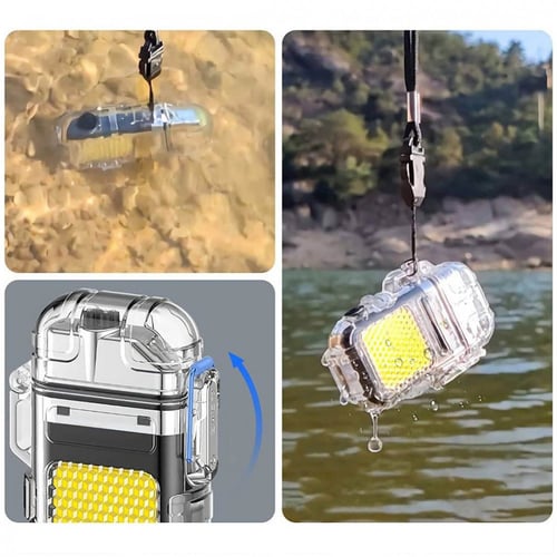 ولاعة قابلة للشحن ومقاومة للماء مع إضاءة مدى الحيا...