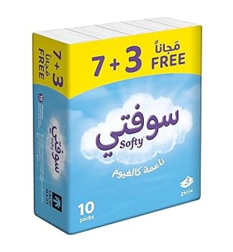 سوفتي مناديل وجه فلة 130منديل 7+3 مجان
