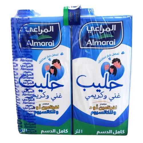 حليب المراعي طويل الاجل كامل الدسم 1لتر * 4حبات