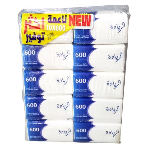 مناديل وجه ناعمة الريادة 600 *10حبه