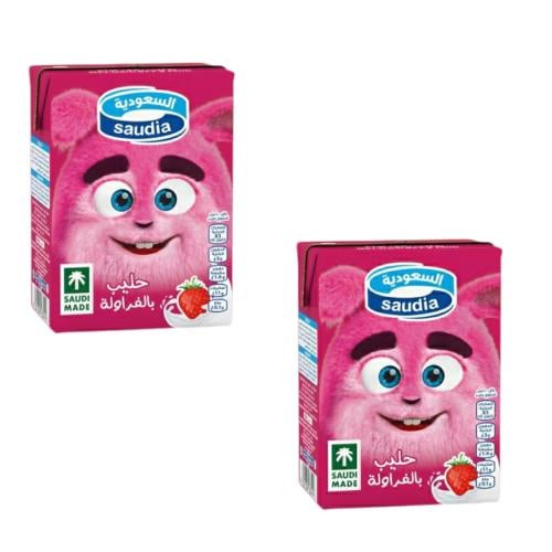 حليب السعوديه بالفراولة 200مل *2 حبه