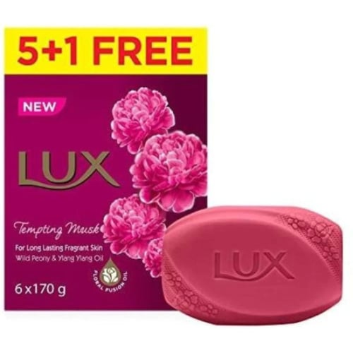 لوكس صابون قالب المسك الساحر 5+1 مجانا 120 جم