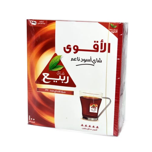 شاي ربيع اسود ناعم الأقوى 100كيس-200جرام