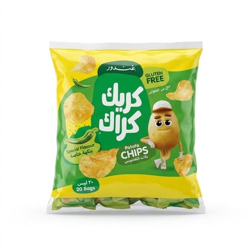 بطاطس غندور كريك كراك بنكهة خاصة 20كيس