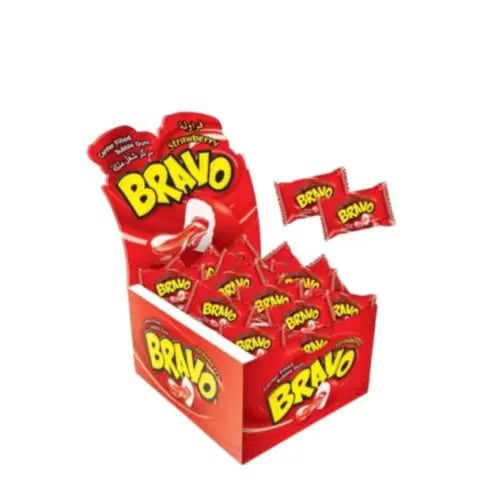 علكة برافو فراولة 50 حبة