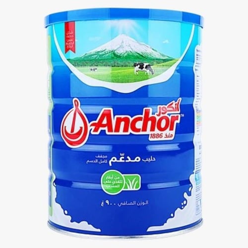 حليب مجفف كامل الدسم مدعم من أنكور 900 جرام