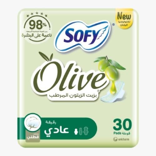 سوفي فوط نسائية بزيت الزيتون المرطب عادي 30 فوطة