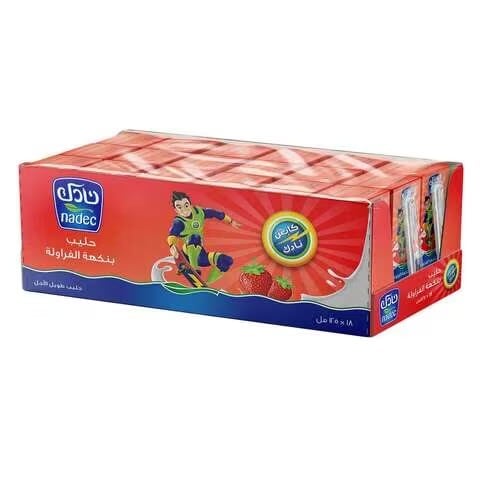 نادك- حليب بنكهة الفروالة 18 *125 مل