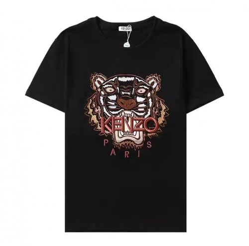 تيشيرتات كنزو لون اسود شعار تطريز وقطن درجة اولى