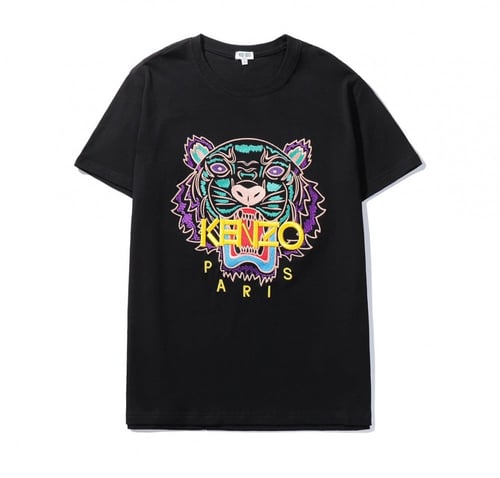 تيشيرتات كنزو لون اسود شعار تطريز وقطن درجة اولى