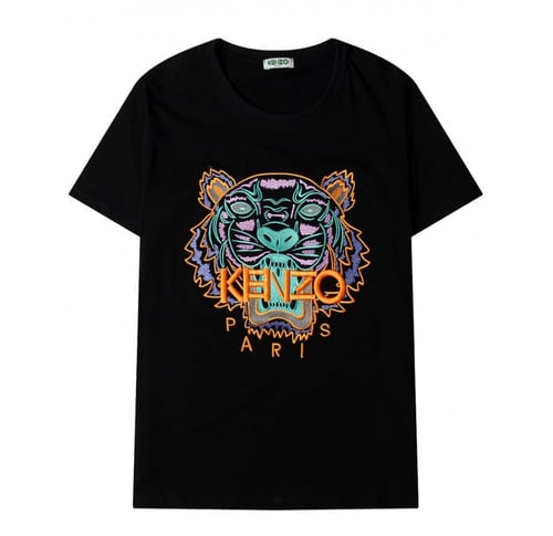 تيشيرتات كنزو لون اسود شعار تطريز وقطن درجة اولى