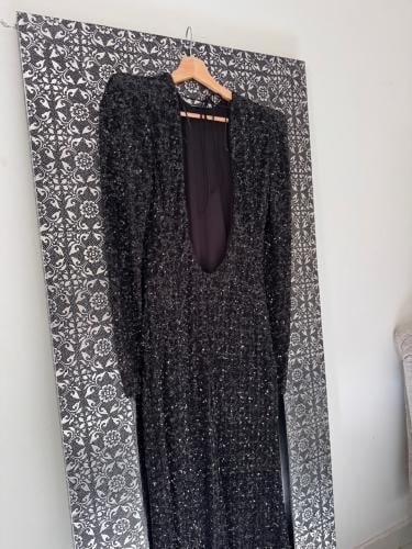 فستان طويل براق