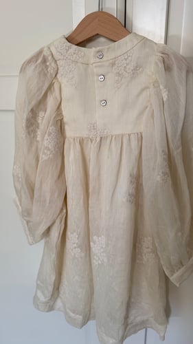 فستان تطريز دانتيل مع اورجنزا