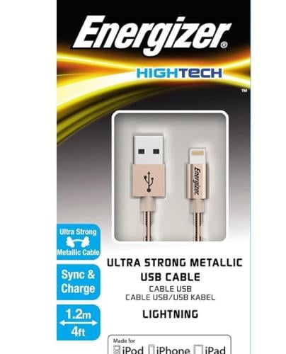 كابل شحن سريع لايتننج مع غطاء حماية من الزنك والفو...