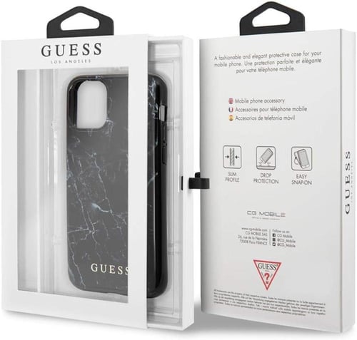 غطاء جيس ماربل لهاتف iPhone 11 Pro، أسود