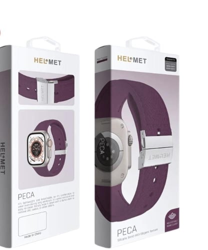 سوار جلدي أنيق مقاوم للماء لـ ساعة أبل من HELMET م...