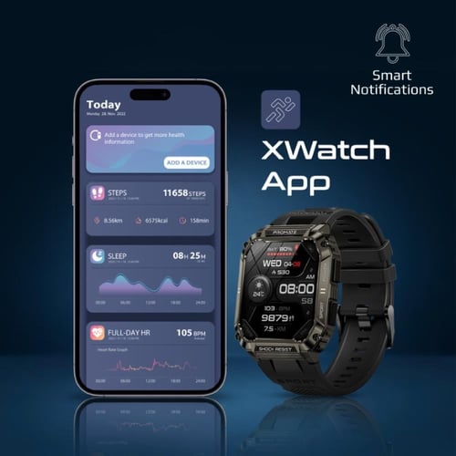 الساعة الذكية xWatch-S19 بتصميم قوي وشاشة TFT من ب...