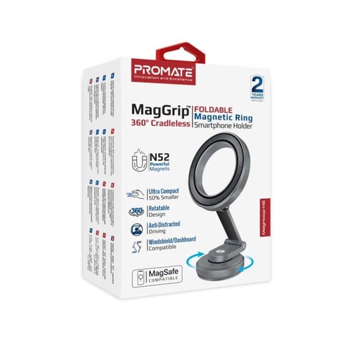 حامل الهاتف الذكي بحلقة مغناطيسية قابلة للدوران بز...