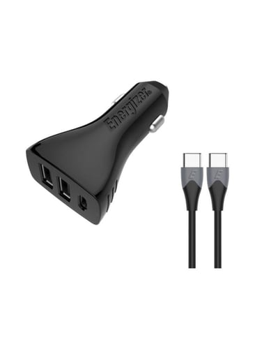 شاحن سيارة سريع الشحن بمنفذ USB مزدوج ومنفذ Type-C...