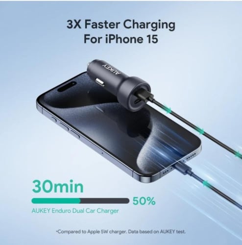 شاحن سيارة CC-Y23 Enduro Dual 65W مزود بمنفذ USB C...