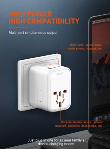 محول طاقة عالمي من LDNIO موديل AW1005 – قدرة 2000...