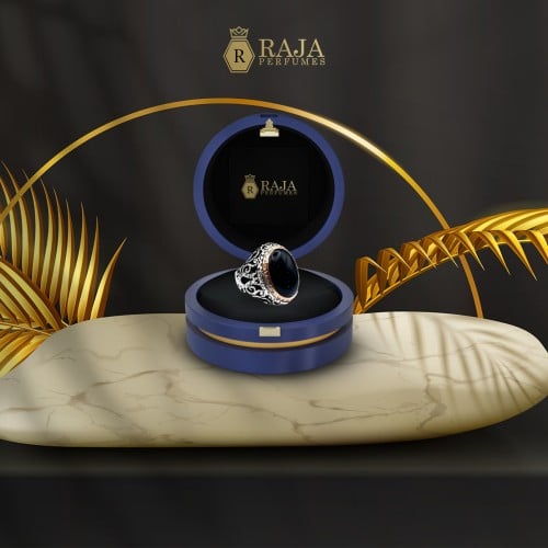 خاتم فضة 925بحجر اسود أوبال