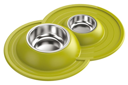 وعاء ماء وغذاء مذدوج مقاوم للاوساخ حديد