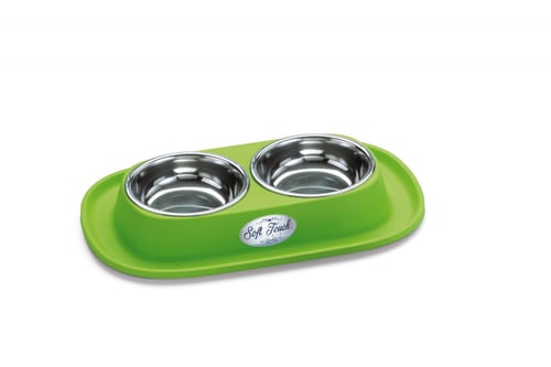 وعاء غذاء قطط مطاطيه مذدوجه صغير